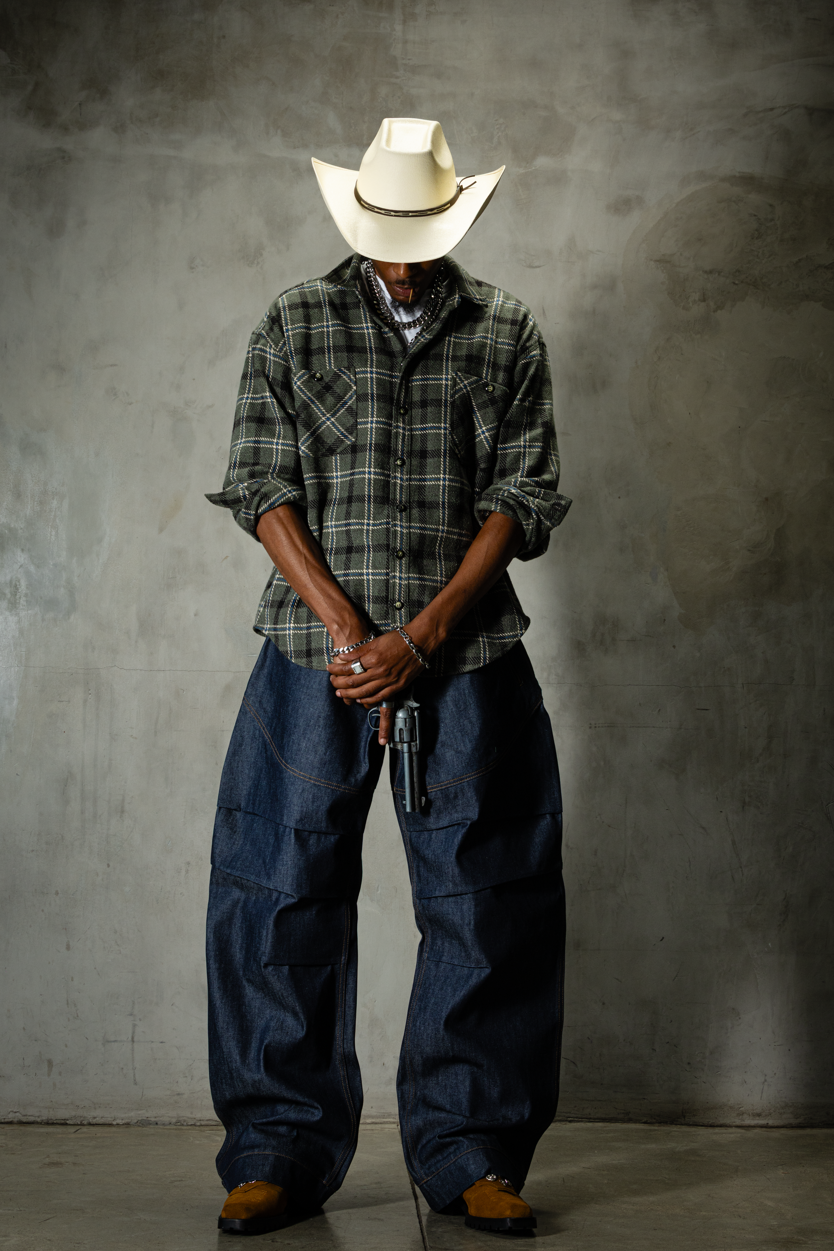 【BAON】Tobita pin tuck banding raw wide denim pants Generic Wide Leg Jeans Women Bootcut Y2K Boyfriends Pants