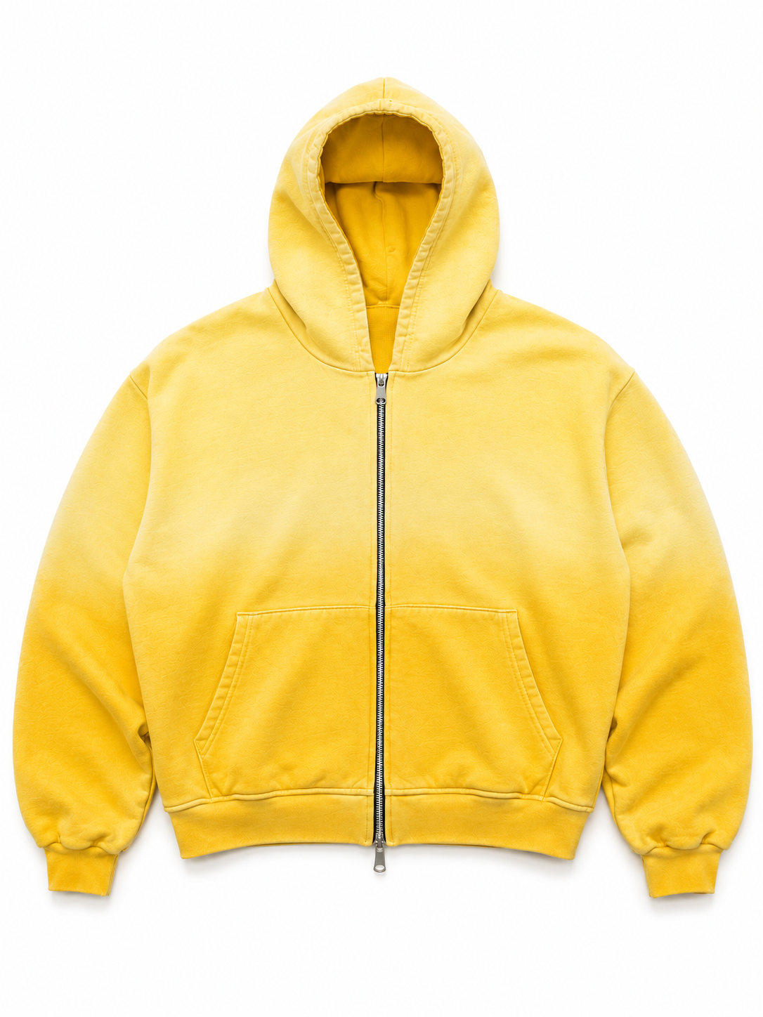 Yellow Thermal Lined Zip Up Hoodie